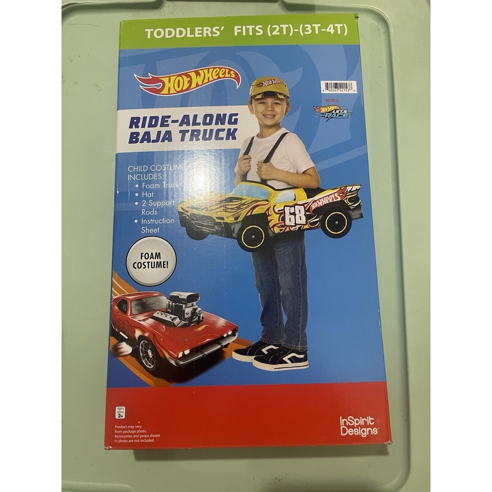 Hot Wheels "Ride Along Baja Truck" Halloween Costume Toddler Sz 2T-4T NEW 3T
